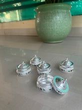 Sterling Silver Unique Antique Design Dome Meena Round Dibbi, Brides Eye Kajal Box, small Trinket Box, Kumkum box, Return Gift, Wedding Gift